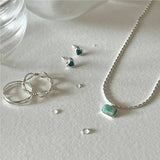 925 Sterling Silver Olive Bead Clavicle Necklace Pendant