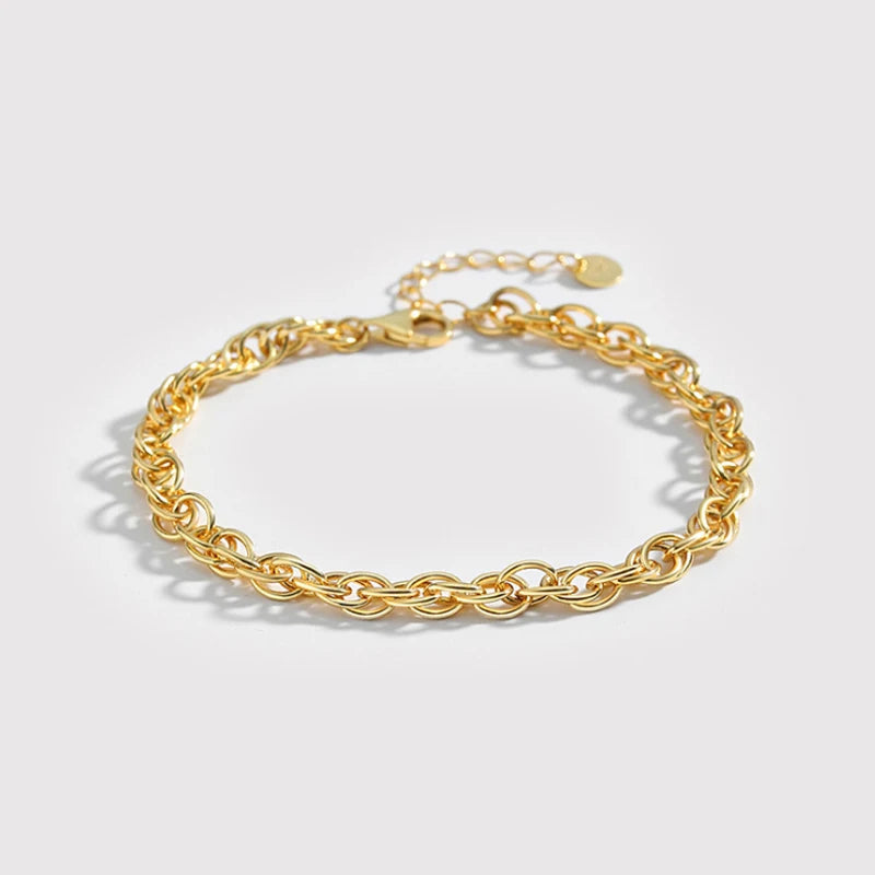 925 Silver Twist Woven Bracelet Light Ladies Bracelet Jewelry