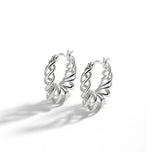 925 Silver Spiral Hoop Earrings Twist Drop Jewelry