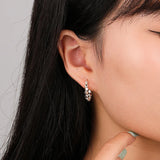 925 Silver Minimalist Geometric Drop Earrings Niche Hoop Jewelry