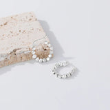 925 Silver Minimalist Geometric Drop Earrings Niche Hoop Jewelry