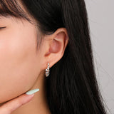 925 Silver Minimalist Geometric Drop Earrings Niche Hoop Jewelry