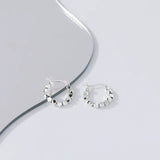 925 Silver Minimalist Geometric Drop Earrings Niche Hoop Jewelry