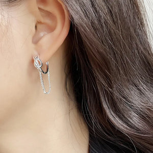 925 Silver Knot Chain Earrings for Women