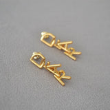 925 Silver DEAR Drop Earrings For Female