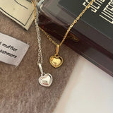 925 Silver Heart Necklace Pendant Collar Choker Jewelry