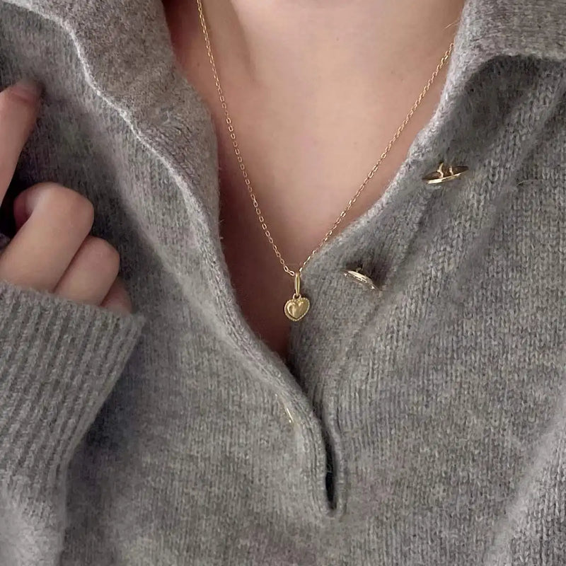 925 Silver Heart Necklace Pendant Collar Choker Jewelry