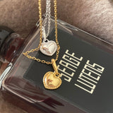 925 Silver Heart Necklace Pendant Collar Choker Jewelry
