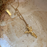 925 Silver Mini Angel Necklace Pendants 18K Clavicle Pendant Necklace