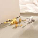 925 Silver Retro Bee Earrings Asymmetrical Animal Jewelry