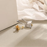 925 Silver Retro Bee Earrings Asymmetrical Animal Jewelry
