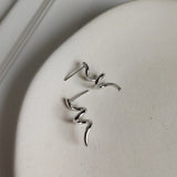 925 Silver Spiral Stud Earrings Minimalist Drop Jewelry