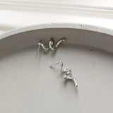 925 Silver Spiral Stud Earrings Minimalist Drop Jewelry