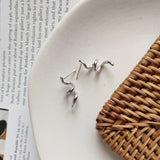 925 Silver Spiral Stud Earrings Minimalist Drop Jewelry