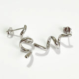 925 Silver Spiral Stud Earrings Minimalist Drop Jewelry