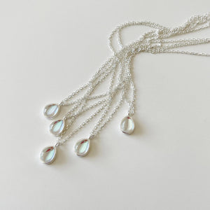 925 Sterling Silver Water Drop Necklace Personality Wild Accessories