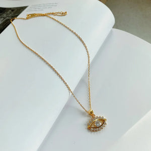 925 Silver Evil Eye Necklace Pendant Zircon Crystal Evil Eye Pendant