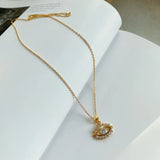 925 Silver Evil Eye Necklace Pendant Zircon Crystal Evil Eye Pendant