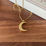 925 Silver Zircon Moon Clavicle Chain Necklace Pendant