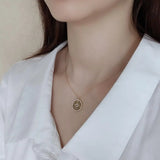 925 Silver Zircon Time Static Moment Necklace Jewelry