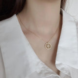 925 Silver Zircon Time Static Moment Necklace Jewelry