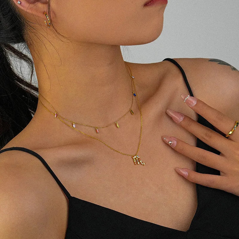 925 Silver Zodiac Necklace with Zircon Pendant