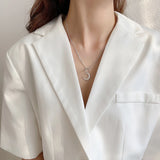 925 Silver Moon Pendant Clavicle Necklace for Women