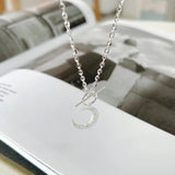 925 Silver Moon Pendant Clavicle Necklace for Women