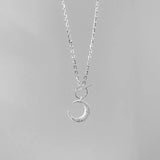 925 Silver Moon Pendant Clavicle Necklace for Women