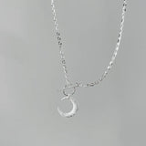 925 Silver Moon Pendant Clavicle Necklace for Women
