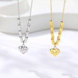 925 Silver Personalized Bamboo Heart Necklace Pendant