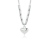 925 Silver Personalized Bamboo Heart Necklace Pendant
