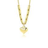 925 Silver Personalized Bamboo Heart Necklace Pendant