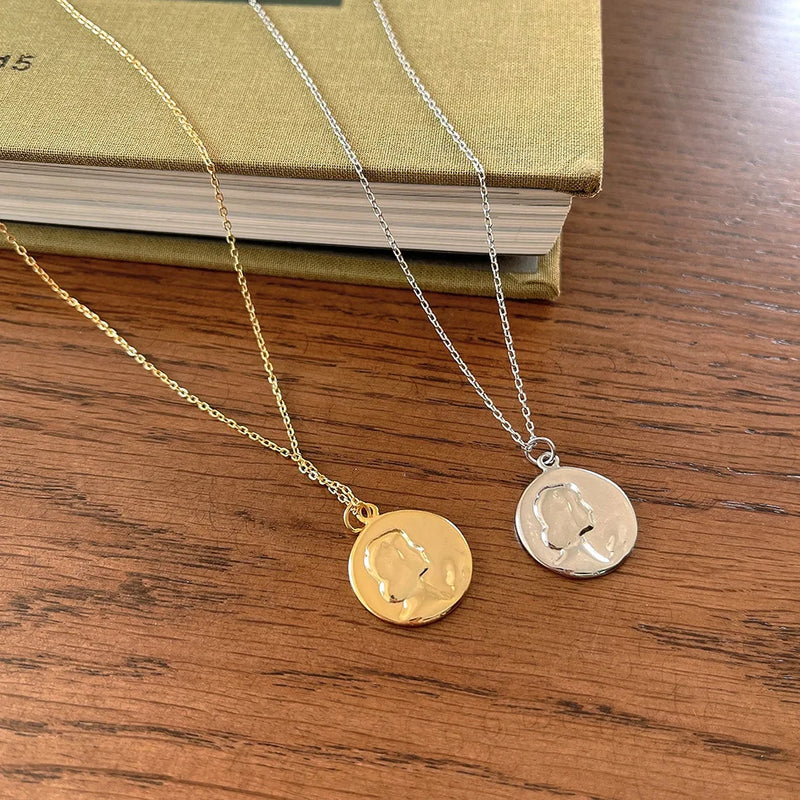 925 Silver Coin Pendant Necklace Bohemian Clavicle Jewelry