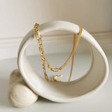 925 Silver Retro Stitching Chain Necklace Female Jewelry