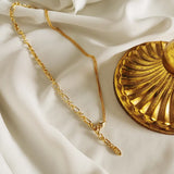 925 Silver Retro Stitching Chain Necklace Female Jewelry