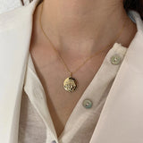 925 Silver Roman Character Long Chain Necklace Coins Pendant Jewelry