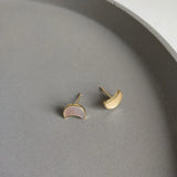 925 Silver Shell Moon Earrings Women Summer Party Jewelry