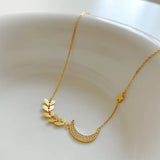 925 Silver CZ Star Moon Pendant Choker Boho Necklace