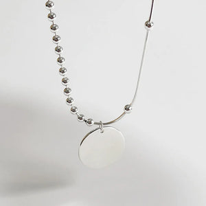 925 Silver Coin Bead Chain Necklace for Women