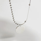 925 Silver Coin Bead Chain Necklace for Women