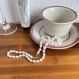 925 Silver Freshwater Pearl Sweater Chain Long Necklace Love Heart