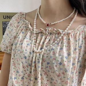 925 Silver Freshwater Pearl Sweater Chain Long Necklace Love Heart