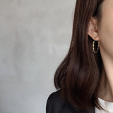 925 Sterling Silver Twist Drop Hoop Earrings