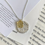 925 Sterling Silver Irregular Round Pendant Necklace Small Jewelry