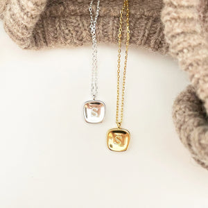 925 Silver Letter S Clavicle Chain Pendant Necklace