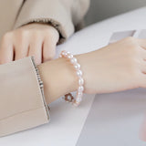 925 Silver Beaded Bracelet Baroque Pearl Jewelry Gift