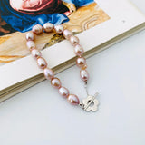 925 Silver Beaded Bracelet Baroque Pearl Jewelry Gift