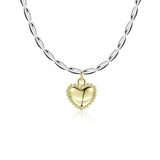 925 Sterling Silver Love Pendant Bead Chain Necklace Personality Jewelry