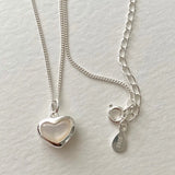 925 Sterling Silver Love Shell Necklace Pendant Heart Necklace